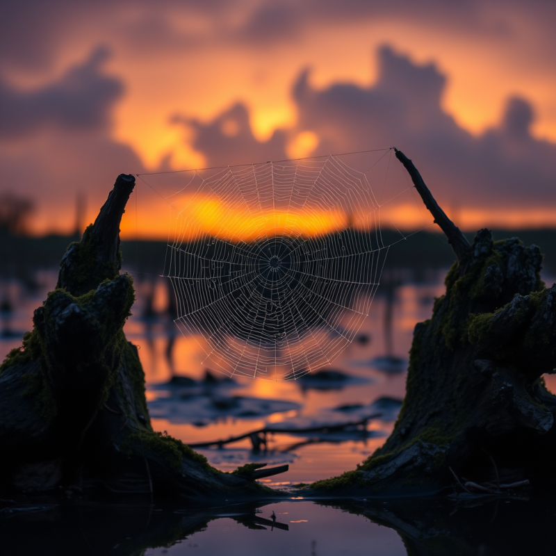 Sunset Spider Web
