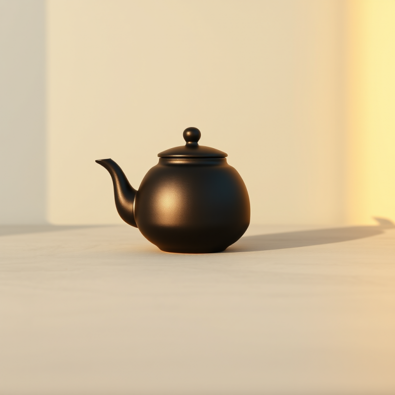 Elegant Teapot on Wooden Table