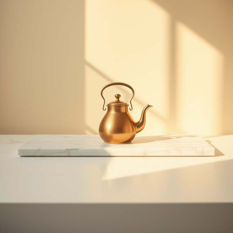 Golden Teapot on Marble