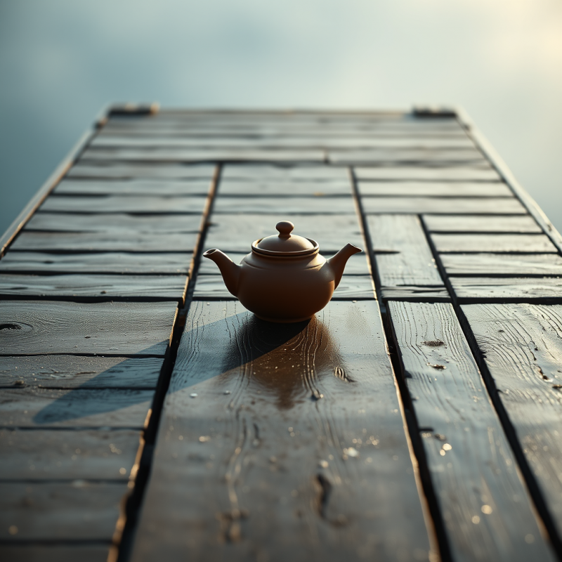 Tea Set on Wooden Deck