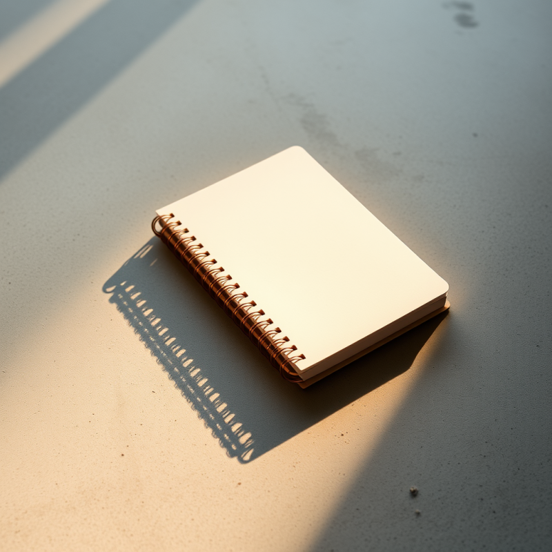 Blank Spiral Notebook in Warm Light