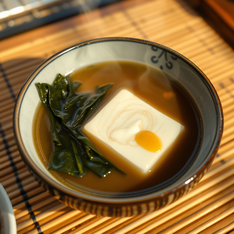 Steaming Tofu Soup with Seaweed
