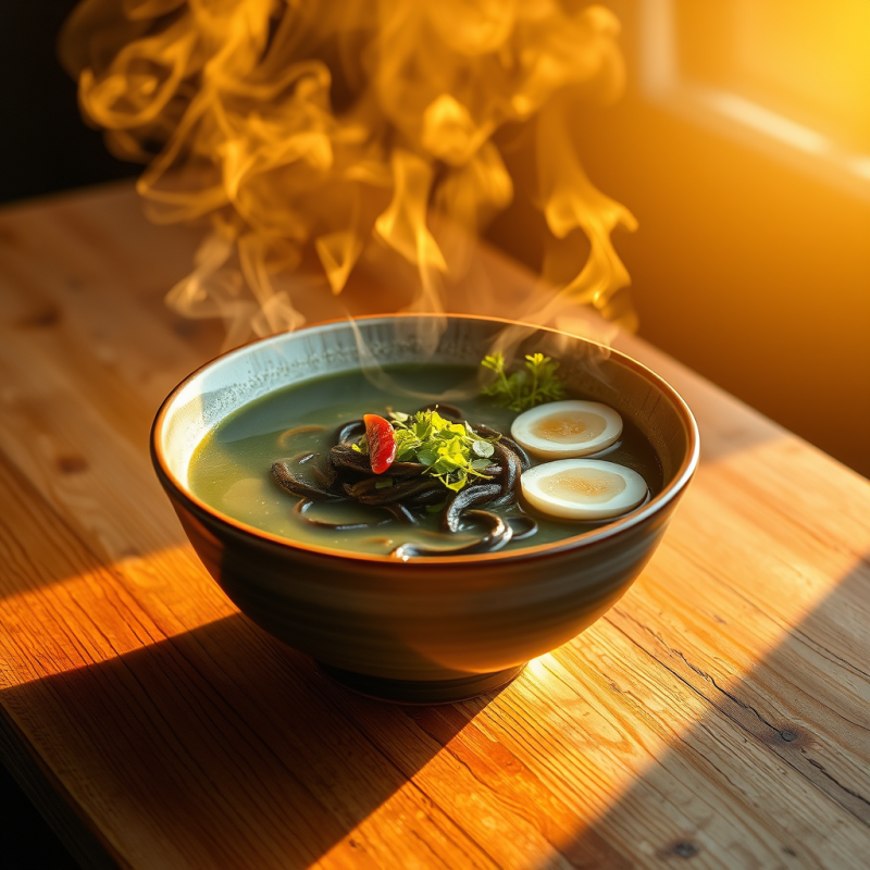 Steaming Bowl of Noodle Soup