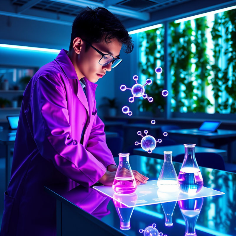 Scientist with Molecular Models