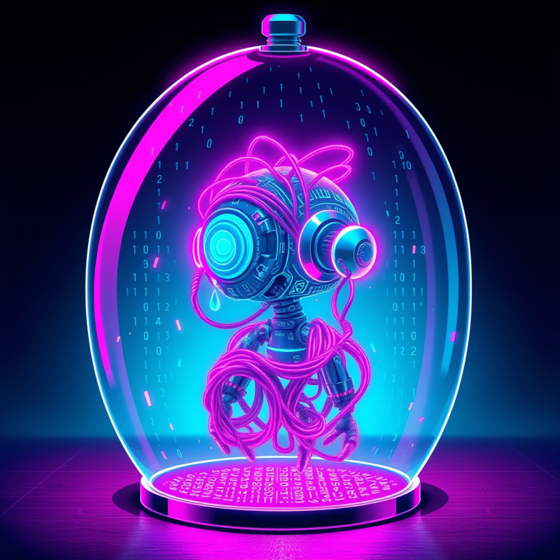 Cybernetic Creature in Neon Dome