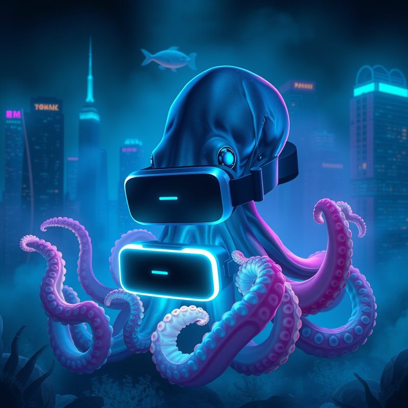 Octopus Wearing Virtual Reality Goggles