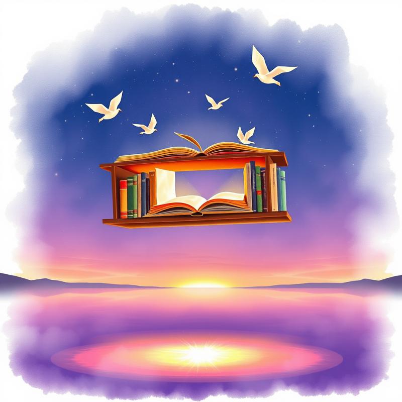 Floating Book with Flying Doves