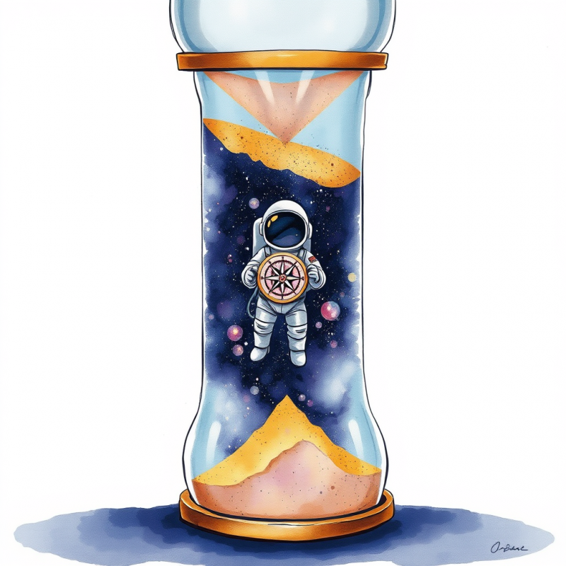Astronaut Inside Hourglass