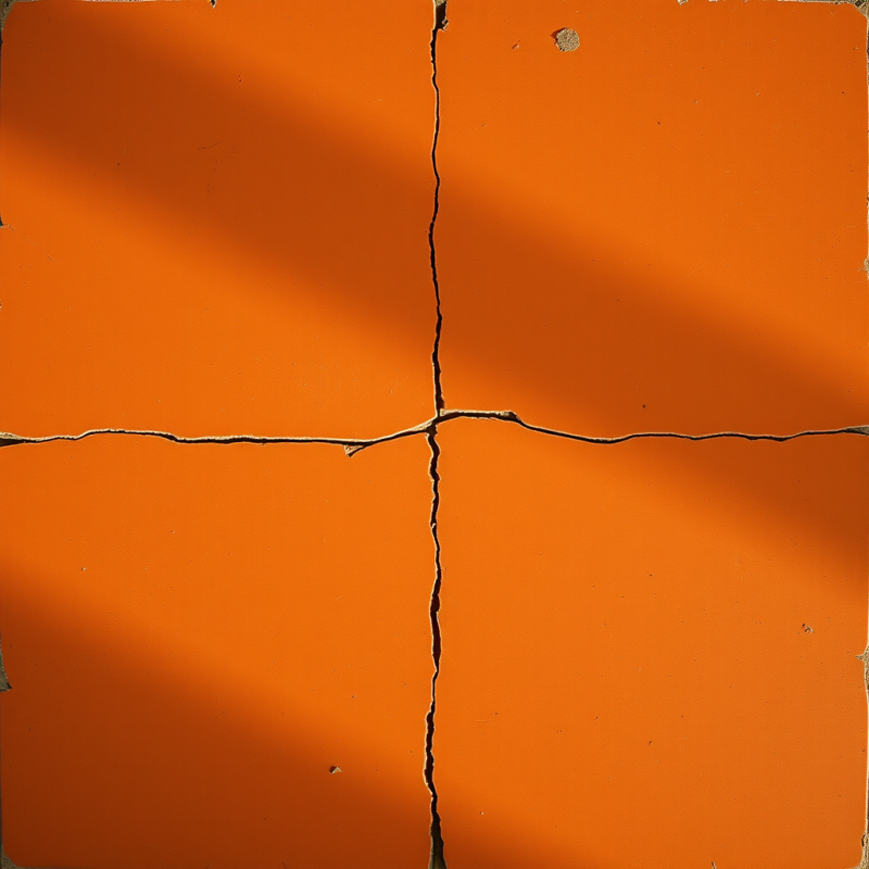 Orange Tile with Cracks and Shadows