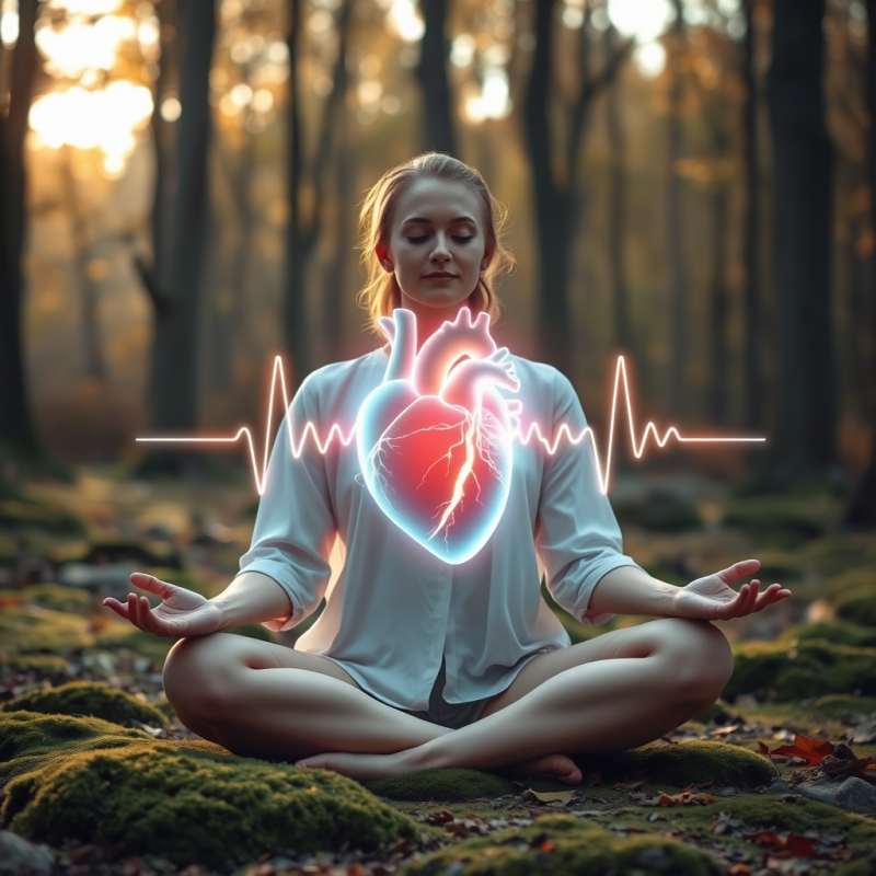 Meditating with a Heart Illustration