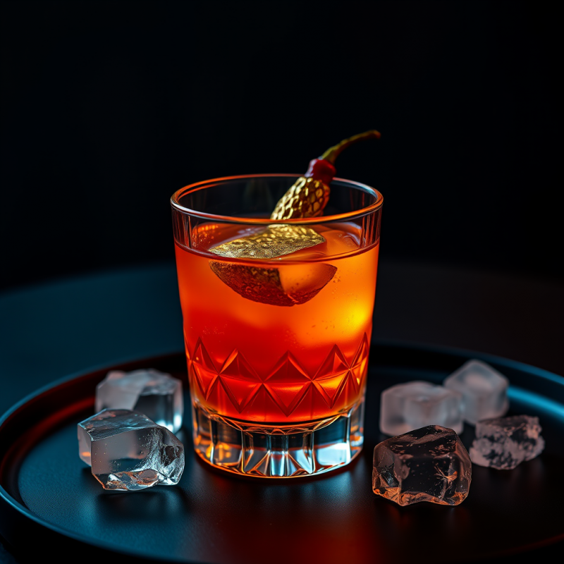 Golden Chili Garnish Cocktail