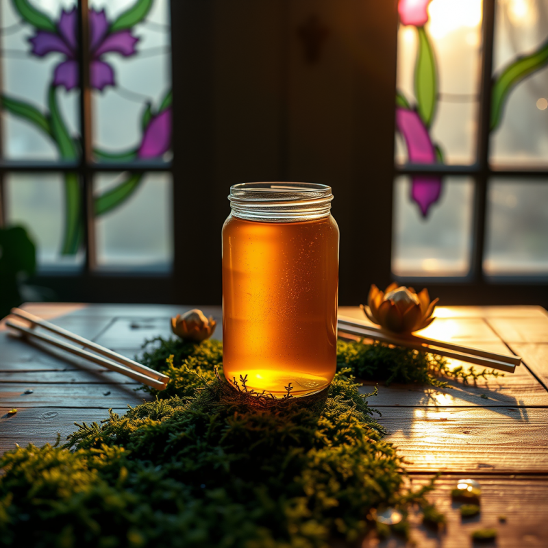 Golden Tea in a Jar