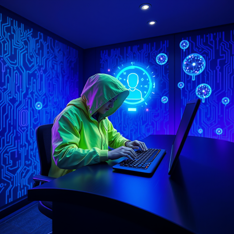 Hacker in Cybernetic Attire