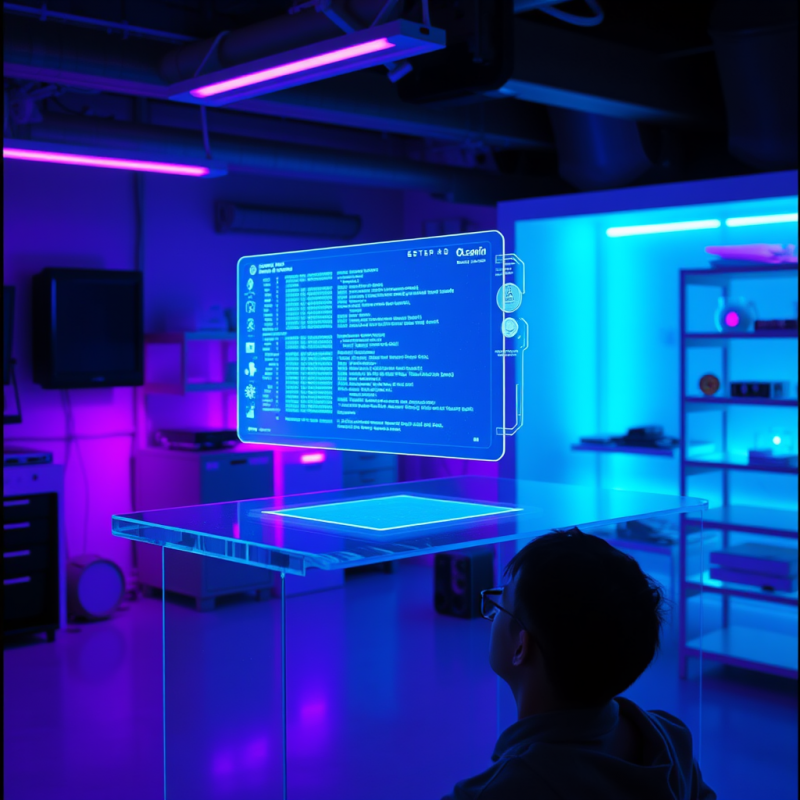 Holographic Interface in Tech Lab