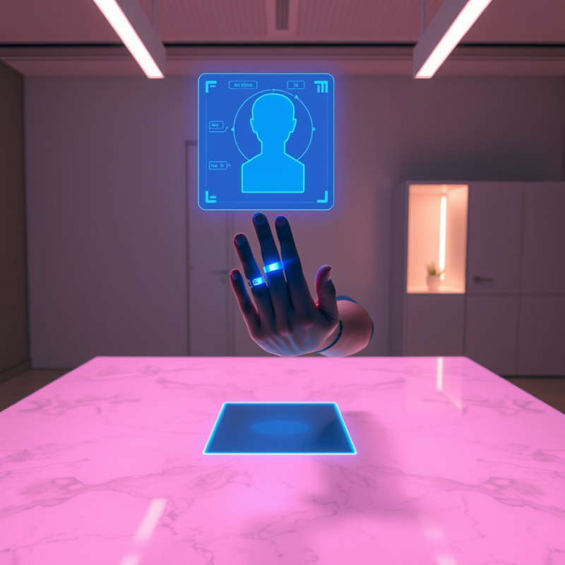 Hand Interacting with Holographic Id Scan