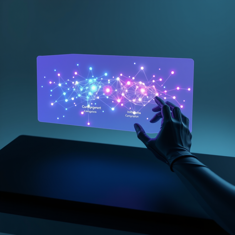 Gloved Hand Interacting with Holographic Network