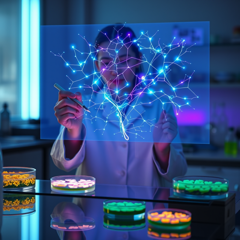 Scientist Manipulating Virtual Network