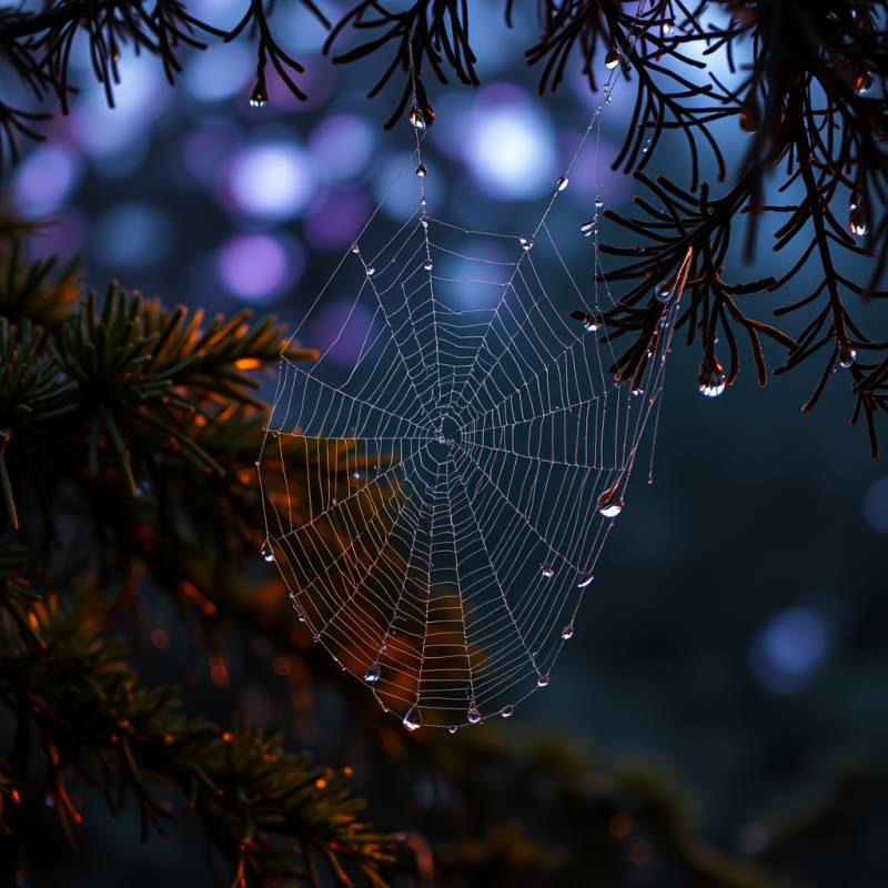 Spiral Web of Dewdrops