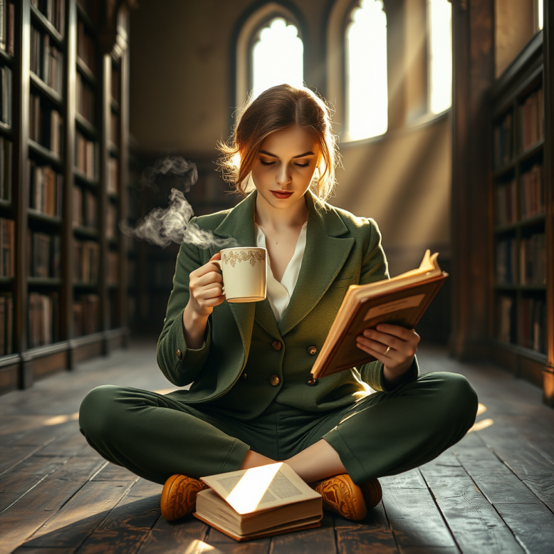 Reading Enthusiast in Library