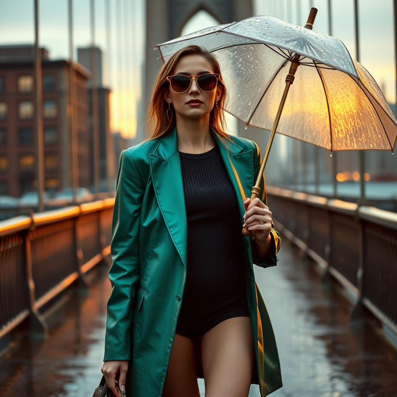 Elegant Woman with Umbrella