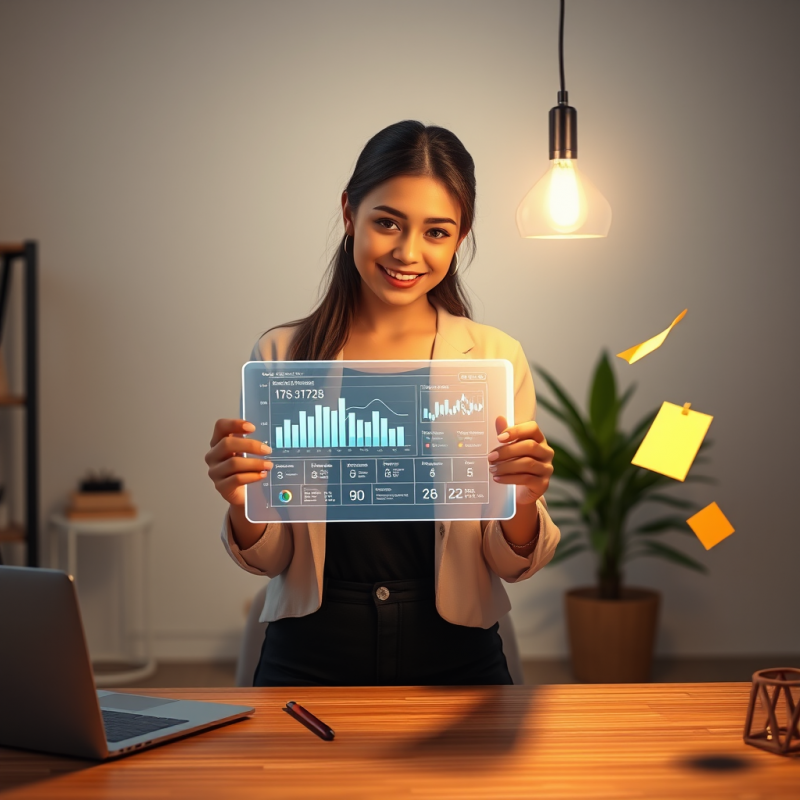 Businesswoman Presenting Analytics