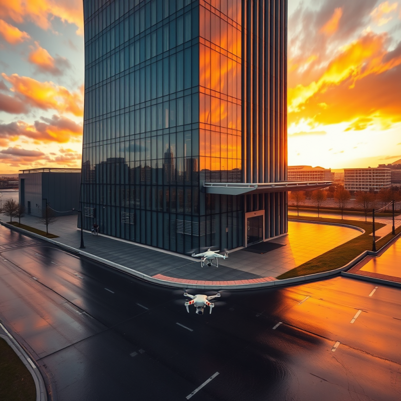 Aerial Drone Shot at Golden Hour of a Curved