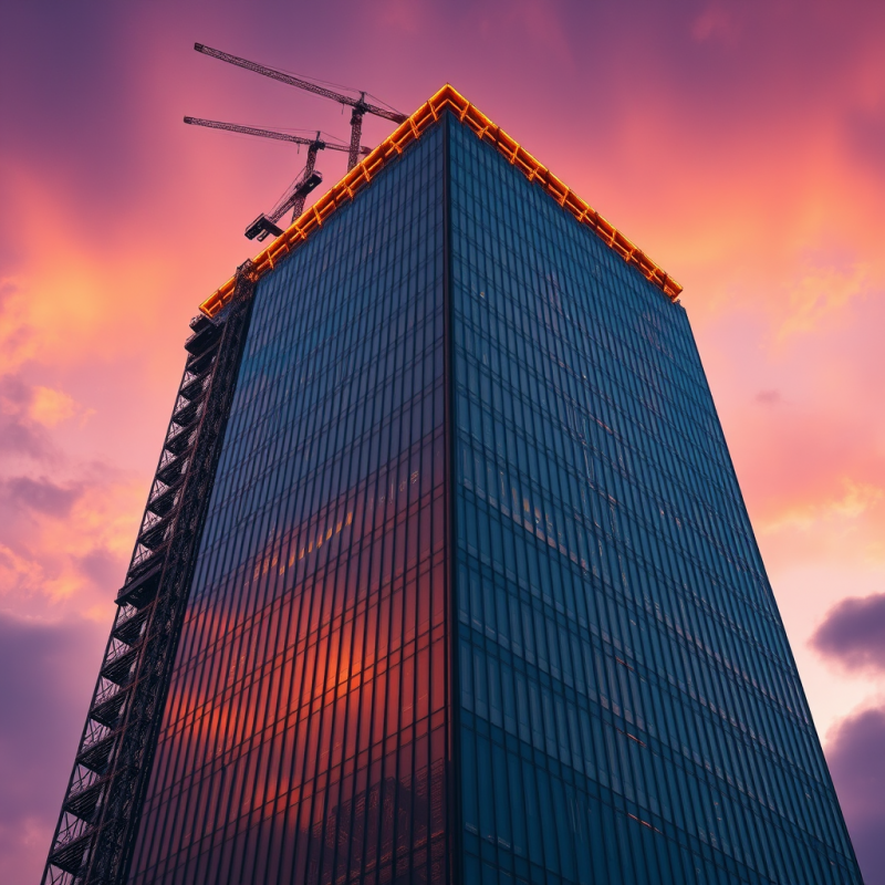 Modern Skyscraper at Sunset