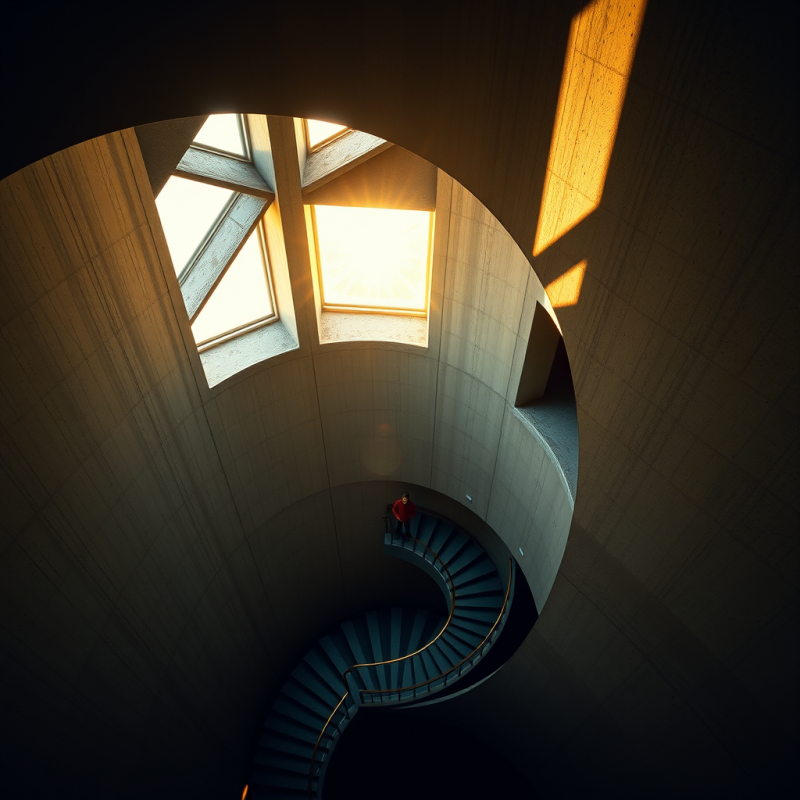 Spiral Staircase in Sunlight