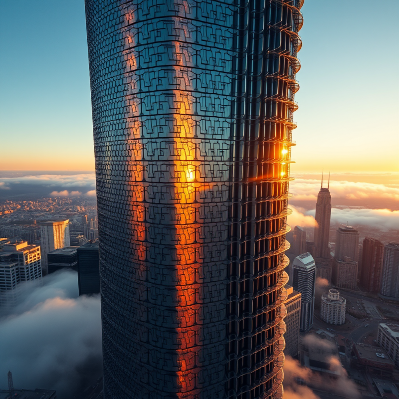 Aerial Drone Shot at Golden Hour of a Spiraling