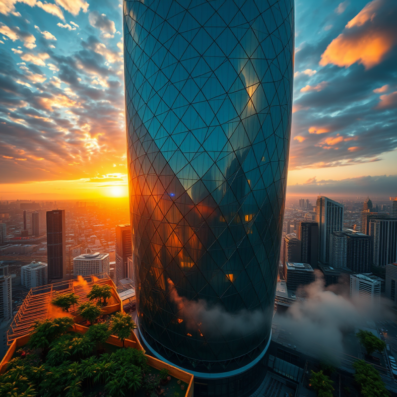 Aerial Drone Shot at Golden Hour of a Spiraling