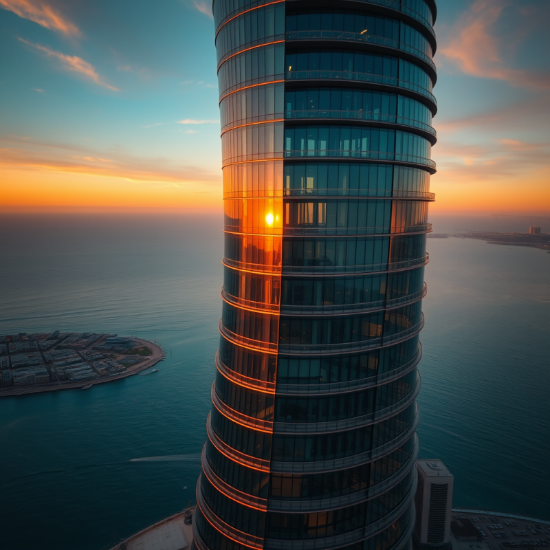 Aerial Drone Shot at Golden Hour of a Spiraling