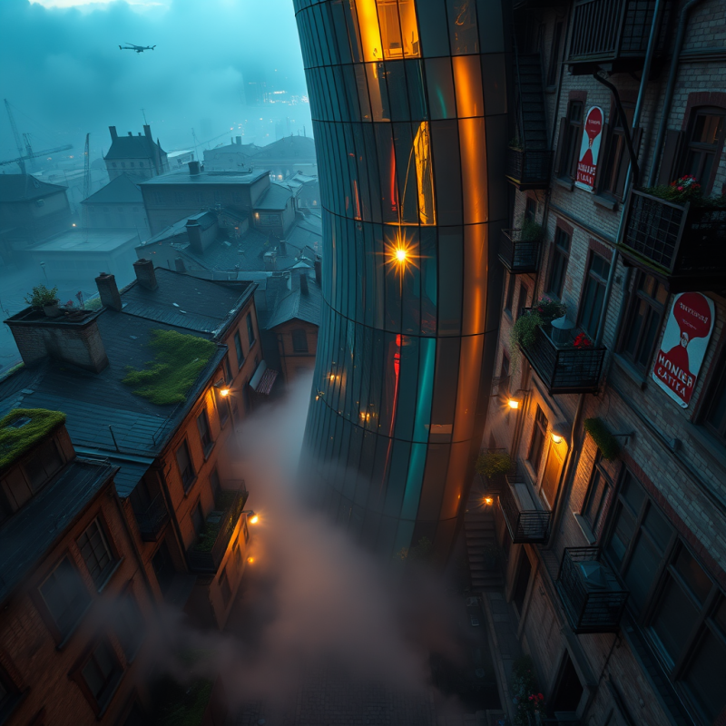 Aerial Drone Shot At Golden Hour Of A Twisted