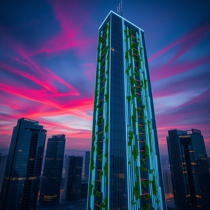 Aerial Drone Shot of a Futuristic