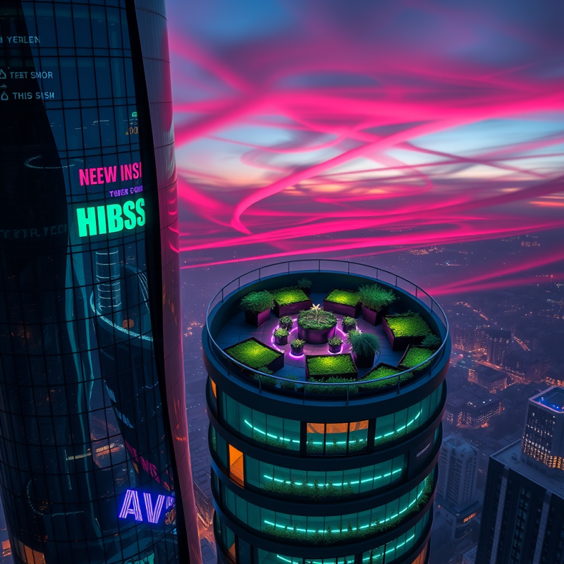 Aerial Drone Shot of a Futuristic