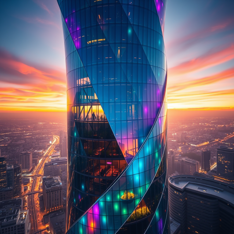 Aerial Drone Shot of a Futuristic