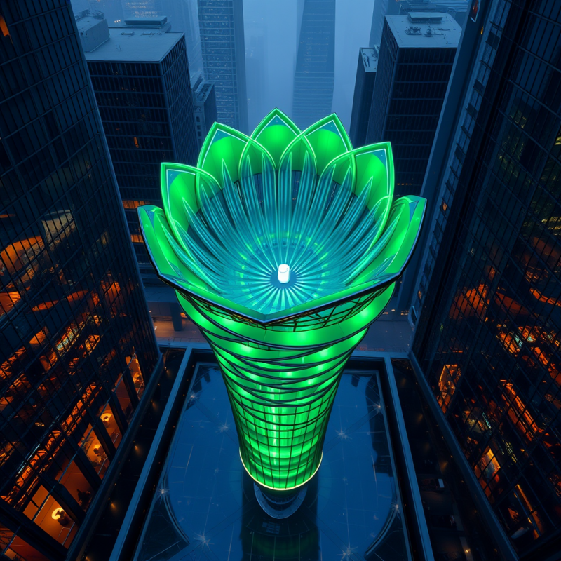 Aerial Drone Shot of a Futuristic