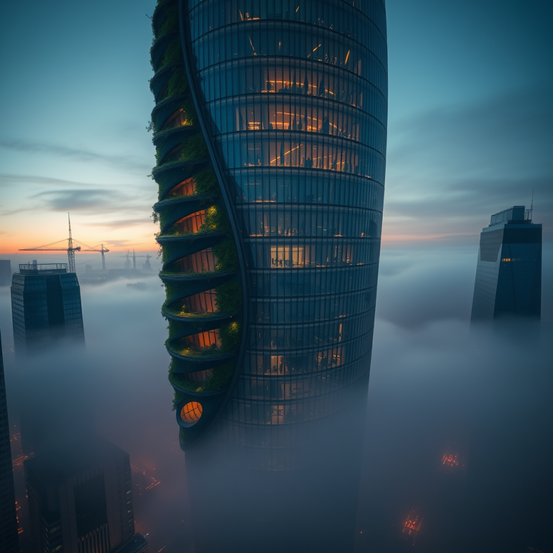 Aerial Drone Shot of a Futuristic