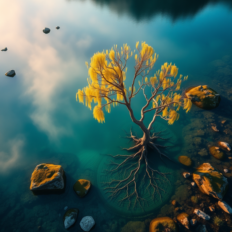 Aerial Drone Shot of a Lone