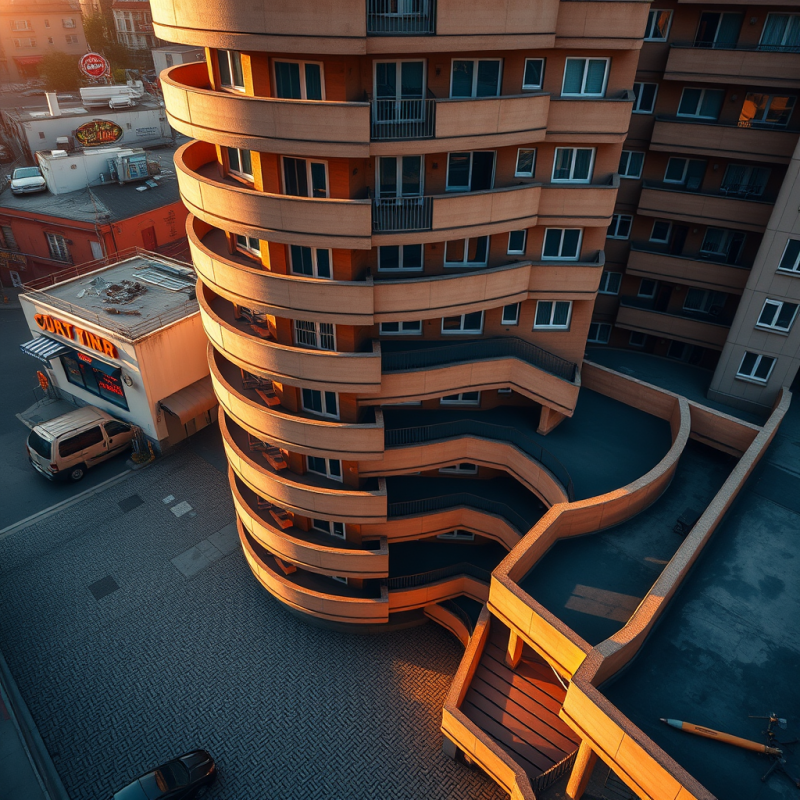 Aerial Drone Shot of a Spiraling