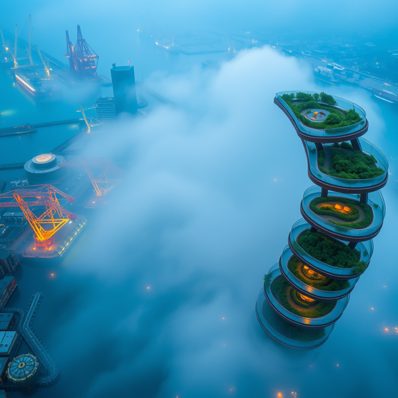 Aerial Drone Shot of a Spiraling