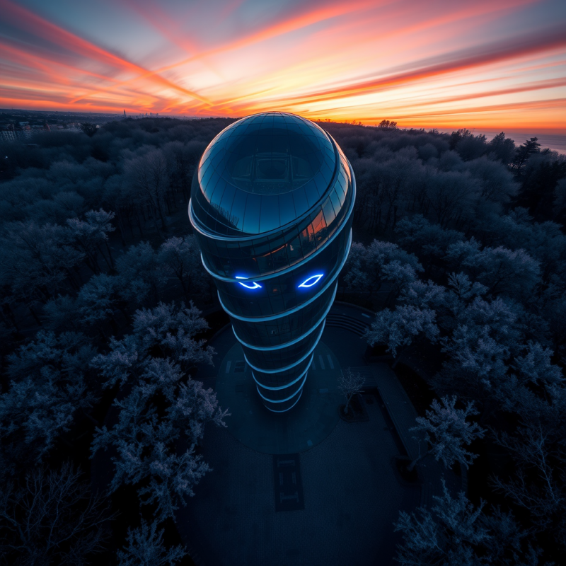 Aerial Drone View of a Spiraling
