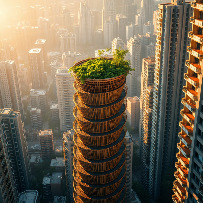 Aerial Shot at Golden Hour of a Spiraling