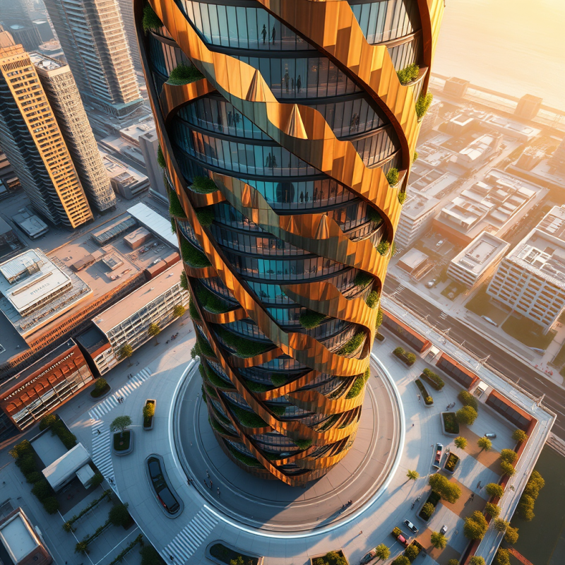 Aerial View Of A Futuristic