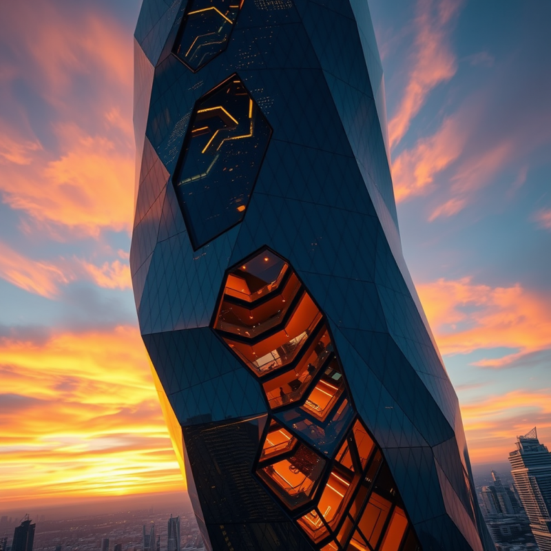 Aerial View of a Futuristic