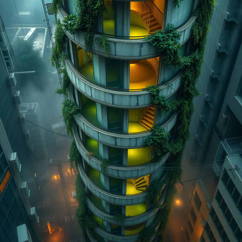 Aerial View Of A Spiraling