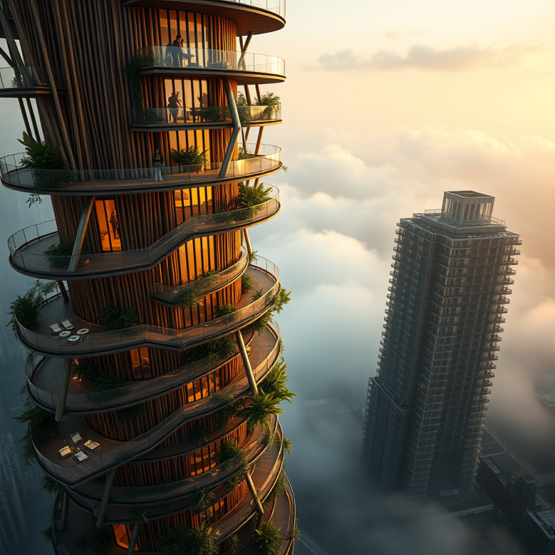 Aerial View of a Spiraling