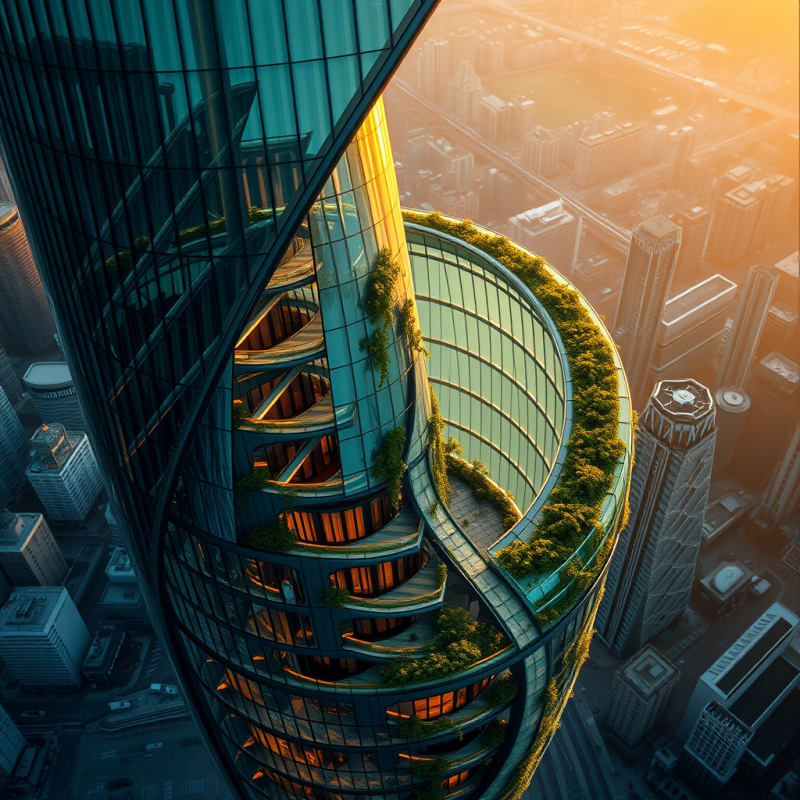 Aerial View Of A Spiraling