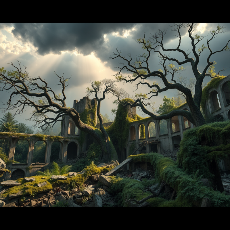 Ancient Ruins Overgrown by Nature