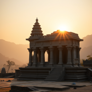 Ancient Temple At Sunrise Spiritual Travel Destination