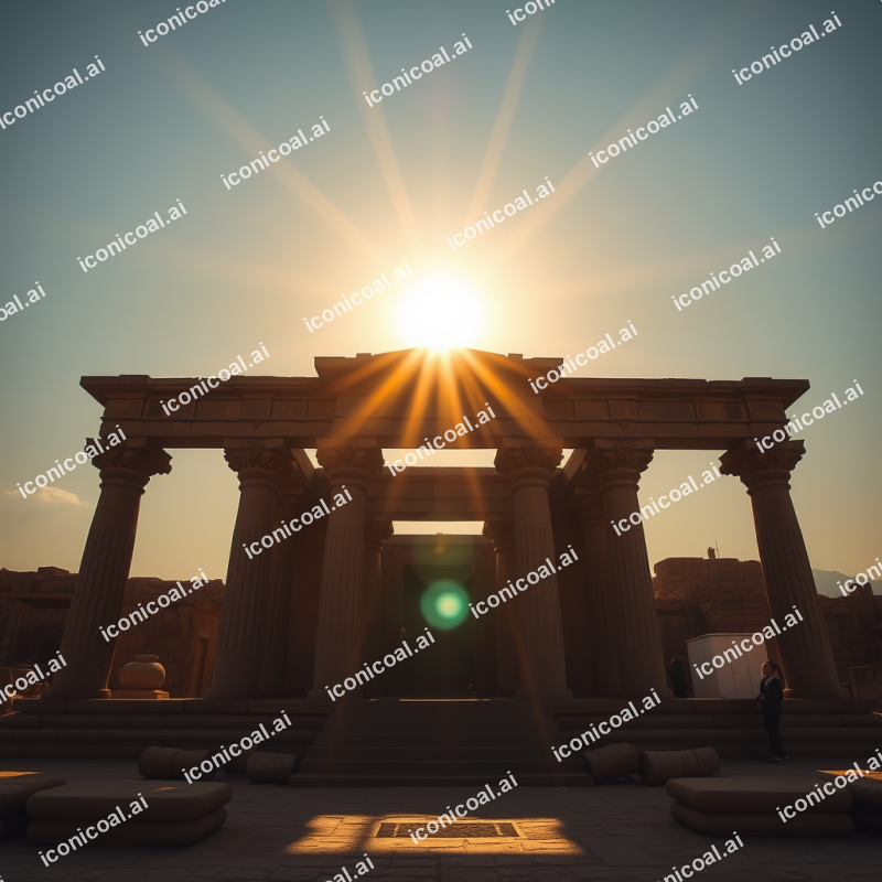 Ancient Temple At Sunrise Spiritual Travel Destination